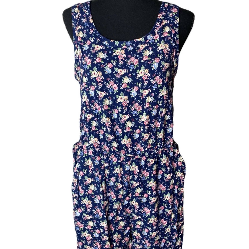 Copper Key Floral Sleeveless Jumpsuit w/ Pockets Women’s Large - Picture 4 of 6